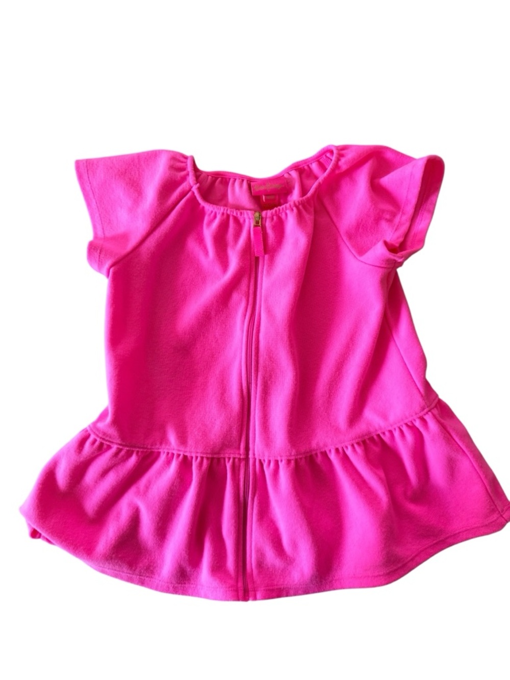 Lilly Pulitzer Hot Pink Girls' Peplum Zip Top